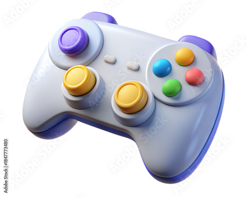 3D Colorful Game Controller Icon for Gaming Console and PC Applications