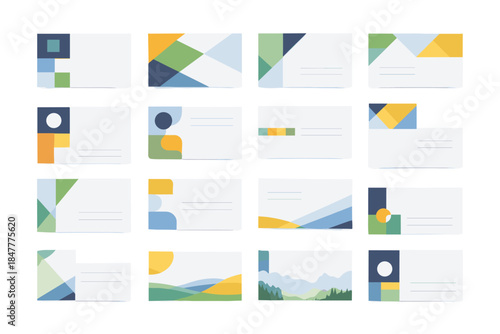 Business Card Template Vector Sheet File – Minimal Geometric Layouts