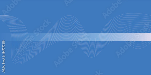 A bright and relaxing blue and light blue background, with an emphasis on curved lines and fine lines moving in simple curves and horizontal lines.
