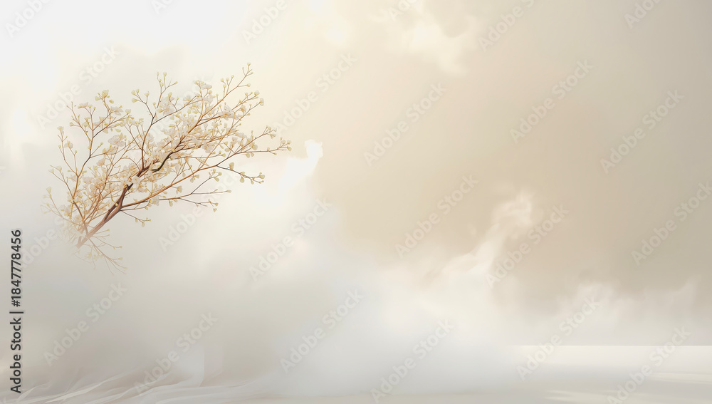 Obraz premium arbol y niebla