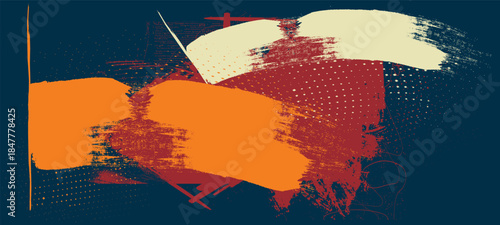 Grunge halftone texture abstract, dots texture, Abstract grunge orange and red colors background. Rough brush strokes with Red spray texture, Vector brush stroke texture.eps