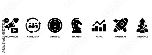 Banner lead generation, marketing process for generating business leads. Vector illustration with icons 