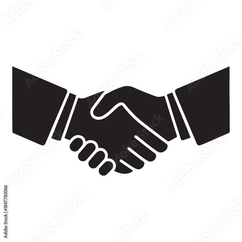 Business agreement handshake icon vector silhouette