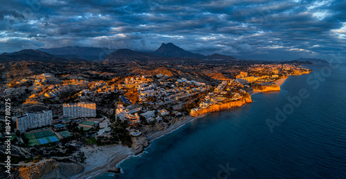 Aerial view of the Xarco cove, Villajoyosa, Alicante, Valencian Community