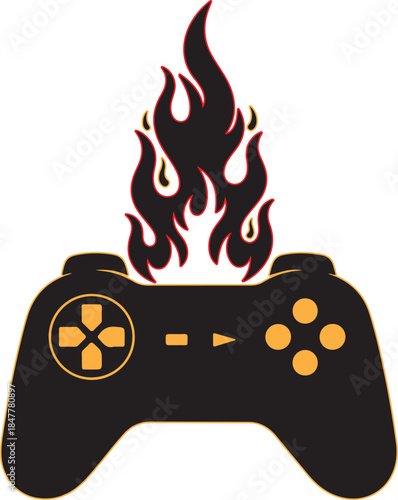 Flaming Game Controller Icon