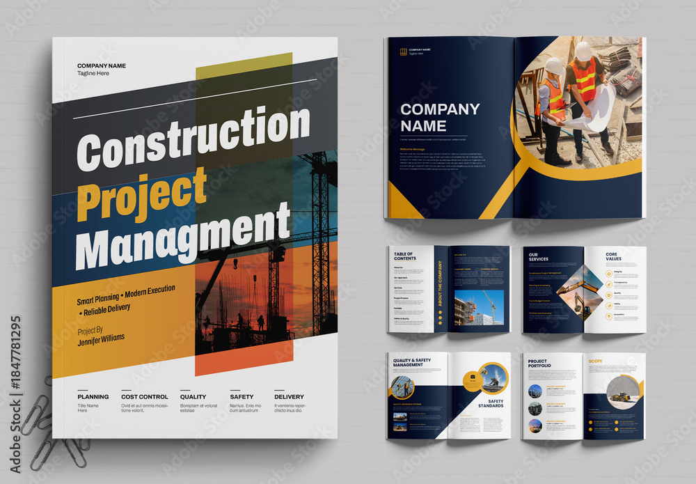 Construction Project Management Stock Template | Adobe Stock
