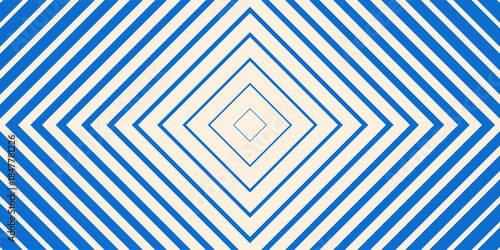 Abstract Organic Blue and Cream Seamless Pattern - Modern Flat Design.