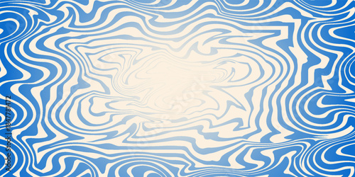 Abstract Organic Blue and Cream Seamless Pattern - Modern Flat Design.