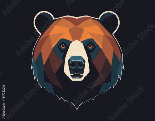 bear head, animal illustration