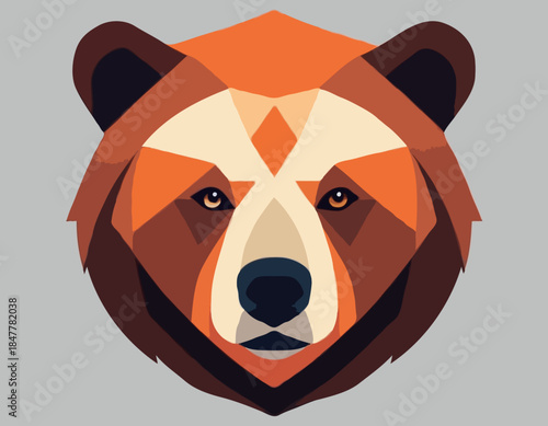bear head, animal illustration