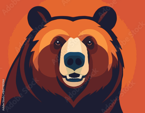 bear head, animal illustration