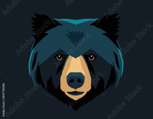 bear head, animal illustration