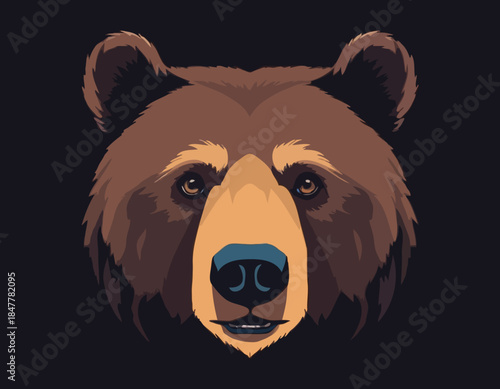 bear head, animal illustration