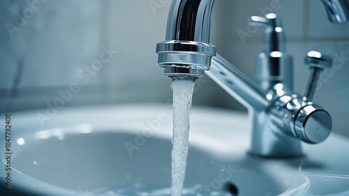 World Health Day Hygiene Concept With Clean Water Flow Macro Shot