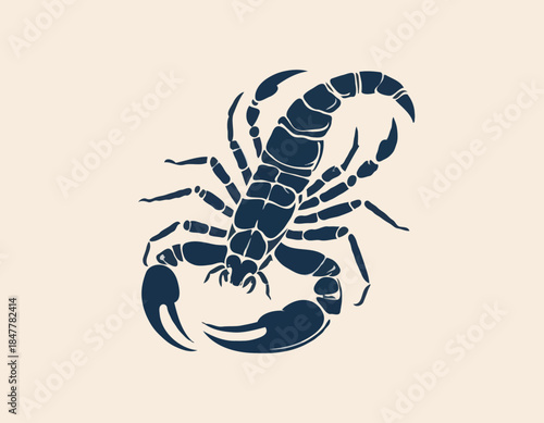 scorpion in illustration in brush stroke painting