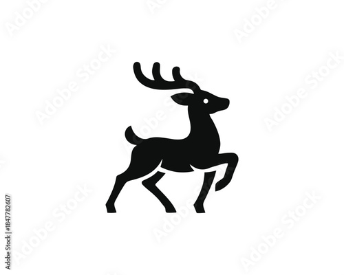 Minimalist Deer Antler Vector Logo Design for Brand