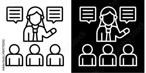 Training Icon Set White Style Collection