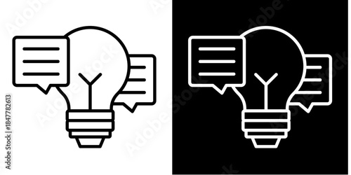 Advice Icon Set White Style Collection