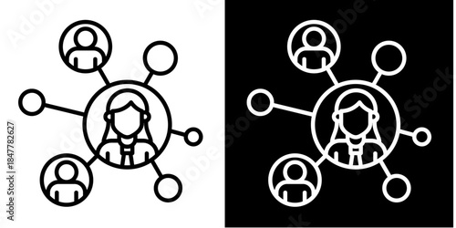 Connection Icon Set White Style Collection