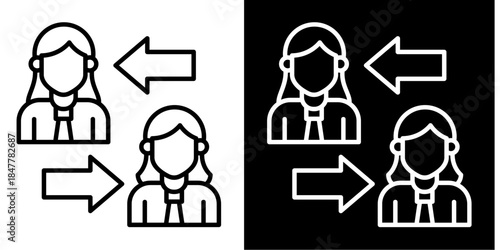 Coaching Icon Set White Style Collection