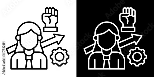 Motivation Icon Set White Style Collection