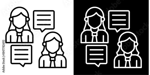 Communication Icon Set White Style Collection