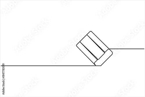 Rubber eraser one continuous line art drawing concept, vector art minimalist illustration design