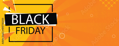 A vibrant orange background with a geometric black frame, perfect for energetic Black Friday sale promos and dynamic marketing plans