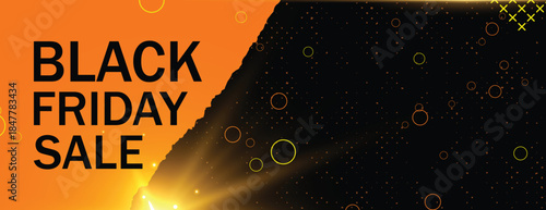 A stunning orange and black gradient background with sparkles, perfect for exclusive Black Friday sale events and magic commercial goals