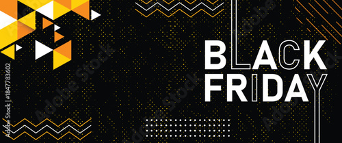 A stylish black background with golden geometric triangles, perfect for premium Black Friday sale flyers and elegant marketing goals