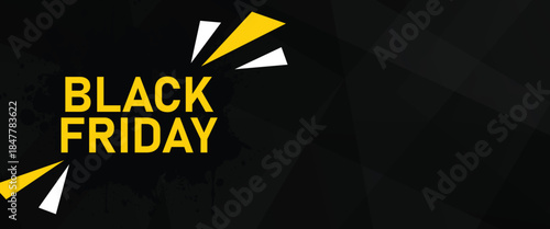 A geometric black background with yellow accents, perfect for modern Black Friday sale banners and corporate promotional goals