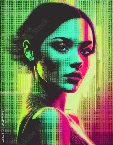 Futuristic female muse portrait