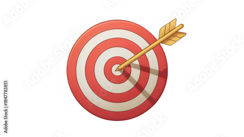 Target Achievement Concept with Arrow Hitting Bullseye.