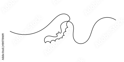 one continuous line bat design for Halloween day