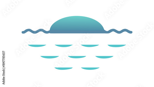 Illustration of a cloud with raindrops
