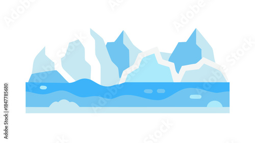 Melting glacier into ocean