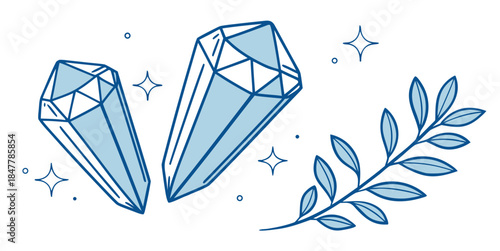 Geometric crystals with leaf