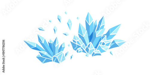 Blue crystal formations