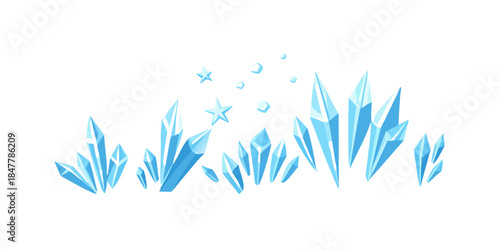 Blue crystal formations