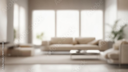 Wallpaper Mural Blurred interior of a modern living room with large windows, sofas, and natural light Torontodigital.ca