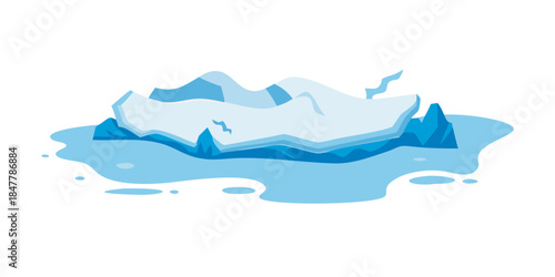 Melting iceberg in water