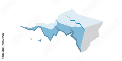 Geographical map with water bodies