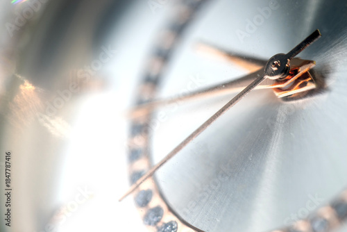 Fotografía Scorpion hour and minute  with stones inside the watch dial, macro