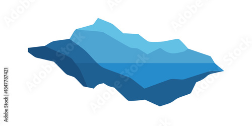 Abstract blue mountain landscape