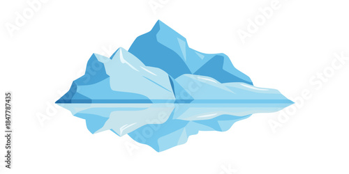 Illustration of an iceberg floating in water