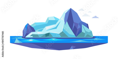 Floating iceberg in calm waters