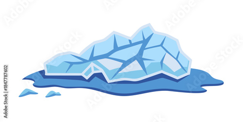 Melting iceberg in calm sea