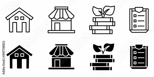 Personal growth. Vector collection of personal growth icon illustration. Black icon design.