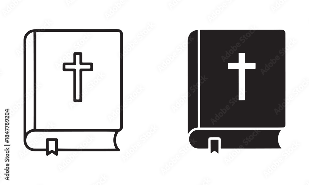 Obraz premium Bible Book Icon Vector. Religion, Faith, Christianity Symbol