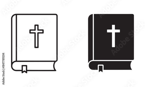 Bible Book Icon Vector. Religion, Faith, Christianity Symbol